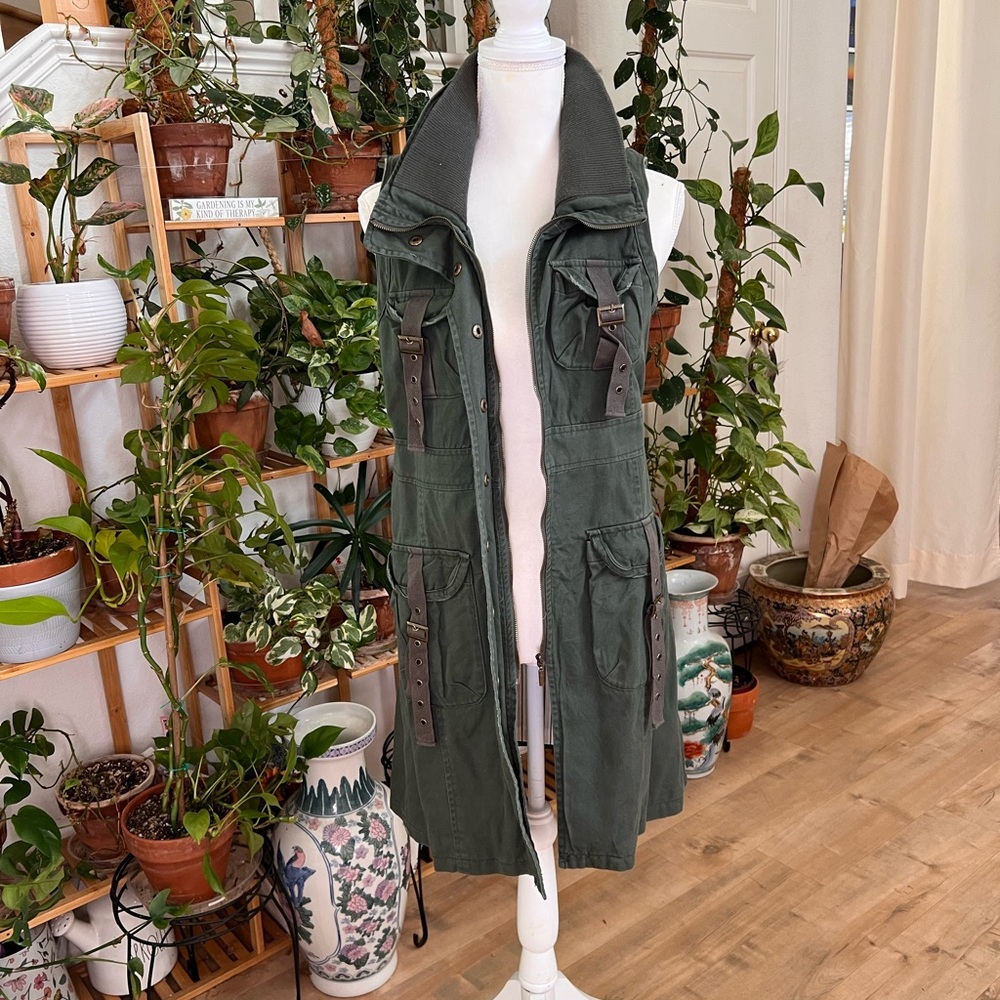 Long Dress Vest Army Style